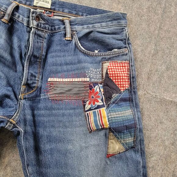 Todd Snyder Slim Fit Patched American Selvedge Denim Jeans 36x32 - Picture 3 of 16